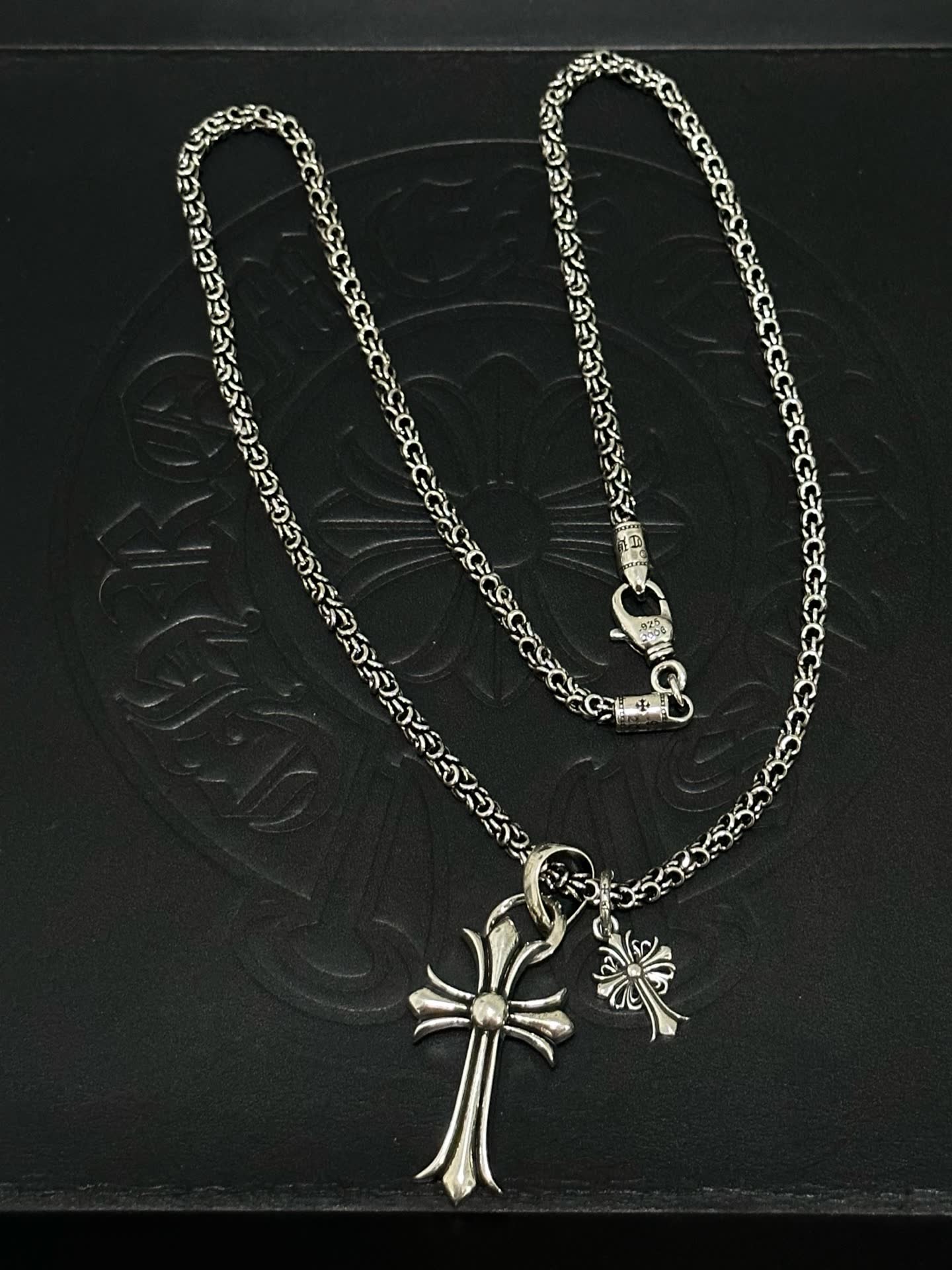 Chrome Hearts Silver Cross Pendant Necklace